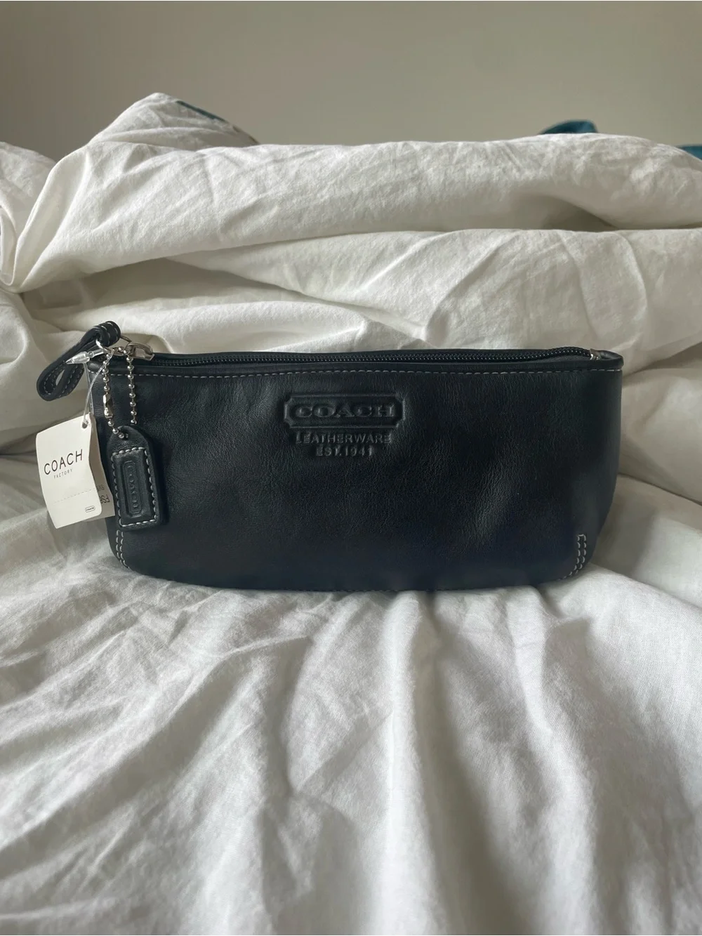 Vintage Y2K Coach Leatherware Black Leather Pouch
